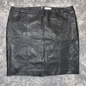 Reitmans faux leather midi skirt.